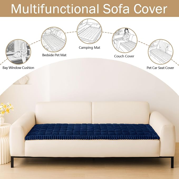 hyha Couch Cover for Dogs, Washable Non Slip Plush Flannel Sofa Protector | Thick Flannel, Anti-Slip Backing, Pet Hair & Scratch Protection, Fits Sofa & Loveseat (27.6" x 82.7") - Image 3