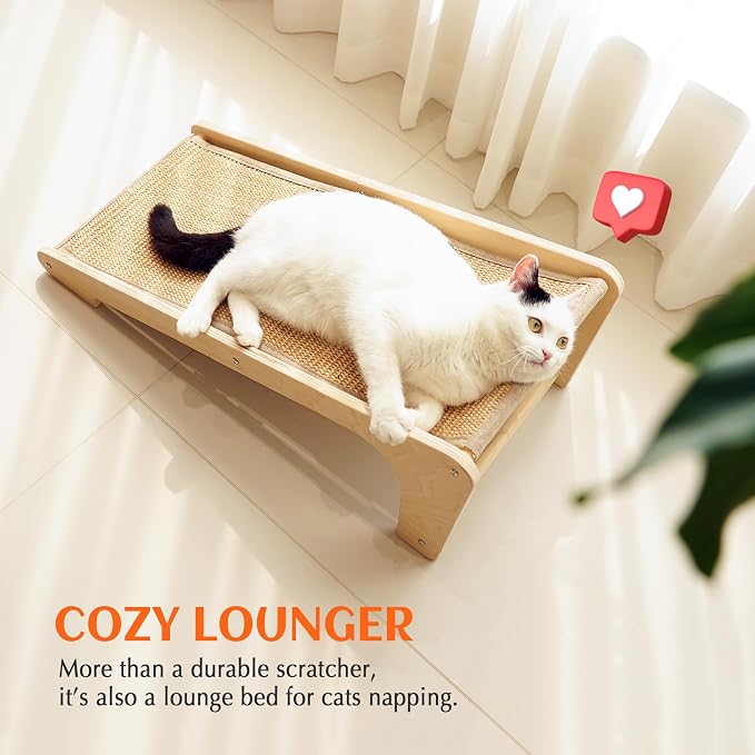 PETKARAY Cat Scratcher, Sisal Scratching Ramp, L Shape Scratch Pad for Indoor Cats, Wall Furniture Protector with Catnip (Large Size) - Image 6