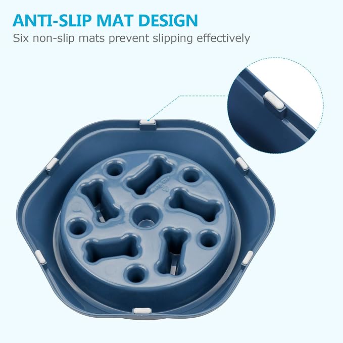 UPSKY Slow Feeder Dog Bowl Anti-Chocking Slower Feeding Pet Puzzle Bowls | Interactive Bloat Stop Dog Food Dishes, Non-Slide Dogs Lick Treat for Small Medium, Slow-Eating Maze Design, Easy to Clean - Image 4