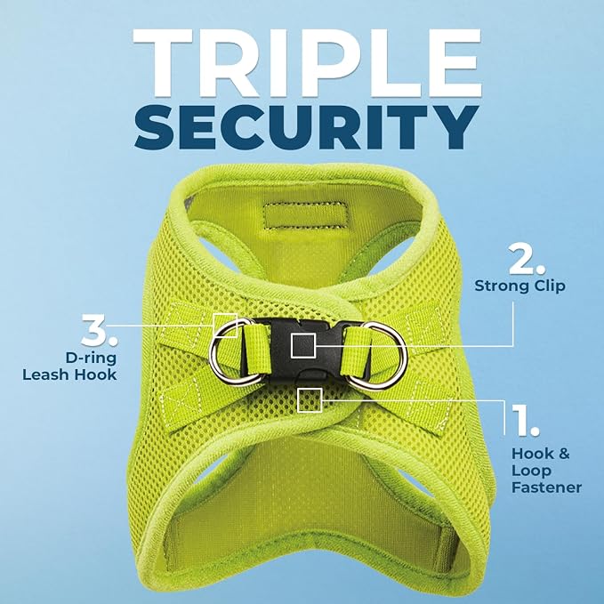 Best Pet Supplies Voyager Step-in Air All Weather Mesh Harness and Reflective Dog 5ft Leash Combo with Neoprene Handle, for Small, Medium and Large Breed Puppies - Lime Green, XXX-Small - Image 2