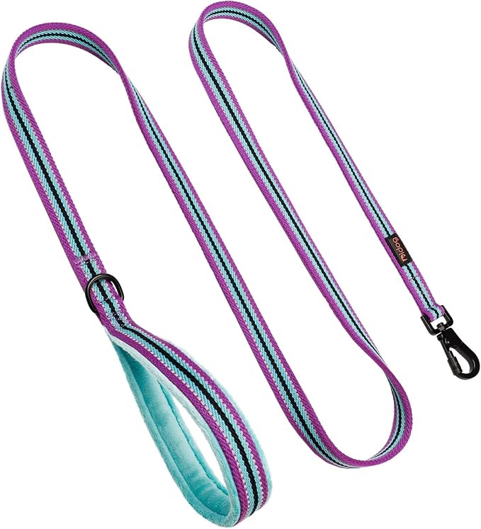 Didog 6FT Reflective Dog Leash for Medium Large Dogs,3/4" Width, Mixed-Blue | Soft Padded Handle, Plush Comfort Grip, Tangle-Free, 360°Heavy-Duty Strengthened Clasp for Daily Walks/Training, Night Safety - Image 4