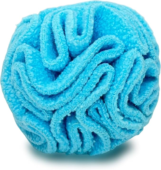 Glory To Dog Puppy/Small Breed Snuffle Dog Puzzle Ball Toy Blue Extra Small | Interactive fleece snuffleball hides treats at variable depths. Puzzle engages smell & foraging. Machine washable 2.5" by GloryToDog