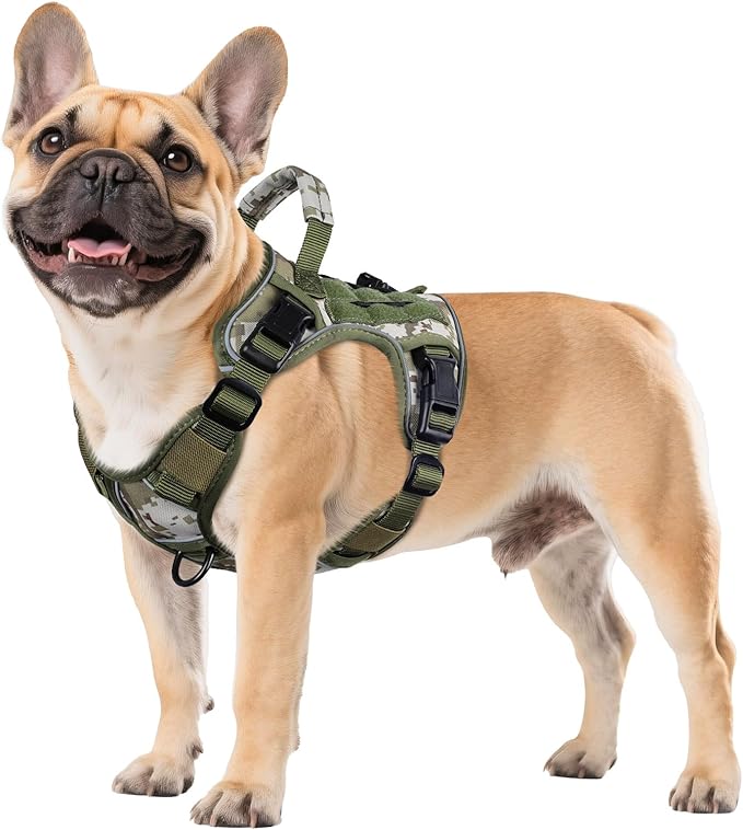 WINGOIN Tactical Dog Harness for Small Dogs,Heavy Duty No Pull Dog Harness | with Handle,Adjustable Reflective,Military K9 Style,Big Size Dog Vest,for German Shepherd,for Walking Training Hunting by WINGOIN