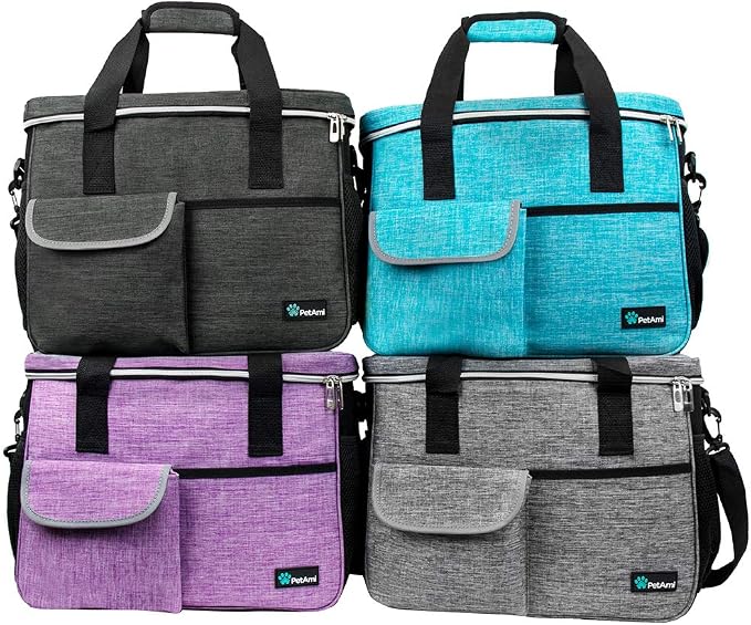 PetAmi Dog Travel Bag Organizer, Pet Supplies Diaper Tote, Dark Gray Medium | Pet Travel Kit with 2 Food Containers & 2 Collapsible Dog Bowls, Luggage Sleeve, Weekend Getaway Road Trip Camping Essentials - Image 7
