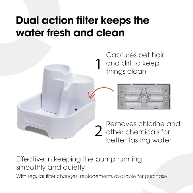 Cat Mate Genuine Pet Fountain 3-Level Fountain, Polymer-Carbon Filter, Super-Quiet Isolated Pump System… - Image 3
