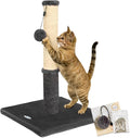 Cat Scratching Post, Cat Scratchers for Indoor Cats, with Toys | For Kitten & Medium Cats, Sisal & Carpet In One For Various Scratching Needs, Solid Structure, Extra Free Toy, Smokey Gray by HappiNPets