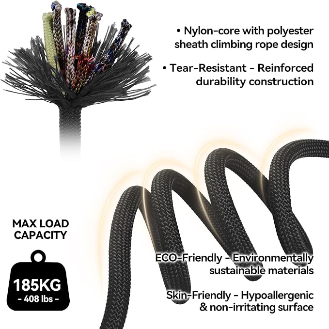 5FT Dog Leash Puppy Cat Rope Lead for Small Medium Large Dogs | Black, with Anti-tangle Swivel Clip, Traffic Non-slip Grip Handle for Extra Control, Ideal for Daily Walks and Training - Image 3