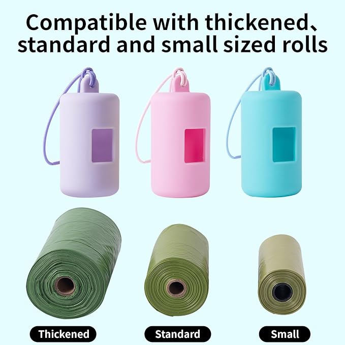 3Pack Dog Poop Bag Holder for Leash,Integrated Molding Soft Plastic Pet Waste Bag Dispenser with Elastic Loop Protable Doggie Poop Bag Dispensers - Image 4