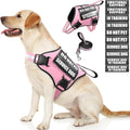 Service Dog Vest Harness and Leash Set+10 Patches,No Pull&Easy Walk Reflective Dog Harness with Soft Padded Handle for Training/Everyday,Fit Small/Medium/Large/Extra-Large Dogs (Pink L) | No Pull&Adjustable Reflective Dog Harness Large Sized,Dog Leash ... by MOOGROUPETSFRIEND