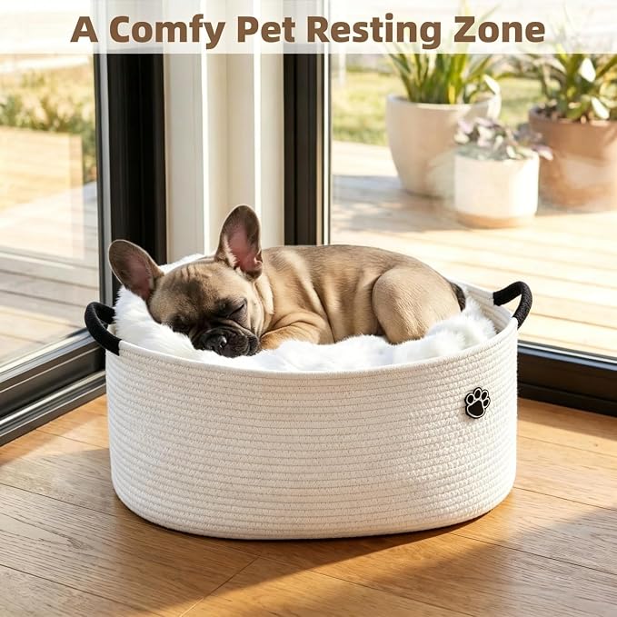 Optish 40L Extra Larg Dog Toy Basket, Woven Storage Baskets with Handles | 20" x 14" x 9" XL Toy Storage Box and Bin with Handles for Living Room, Bedroom Organization, Foldable, Durable, Home Decor - Image 6