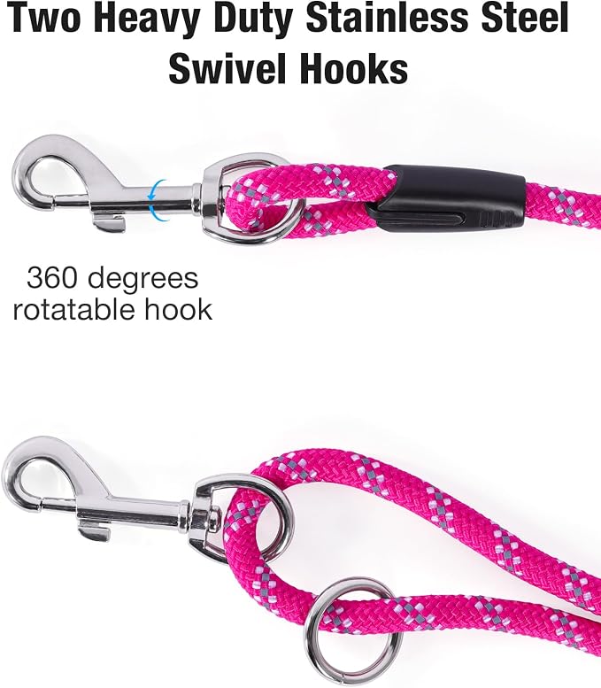 Long Dog Leash for Training 10FT/16FT/20FT/30FT/50FT/100FT, Reflective Tie Out, Heavy Duty Dog Lead for Large, Medium & Small Dogs - Outside Walking, Playing, Camping, Yard - Image 4