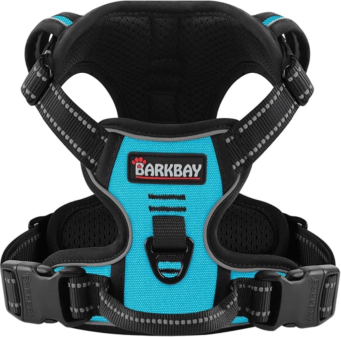 BARKBAY Dog Harness for Small Sized Dog No Pull 2 Leash Clips Dog Vest | Control Handle,Comfort,Heavy Duty,Adjustable Reflective,Perfect for Outdoor Training, Walking,Hiking(XS,Blue) by BARKBAY