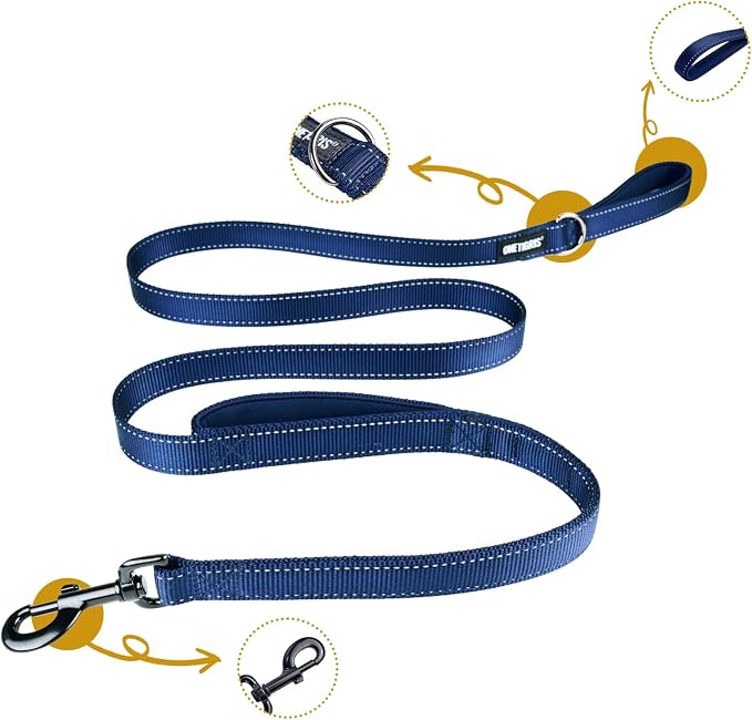 OneTigris No-Pull Dog Leash with Handle for Medium Large Dogs(Blue, 4FT) | Durable lead built for training & daily walks. Ideal drag line for strong pullers and large breeds like bully dogs. - Image 6