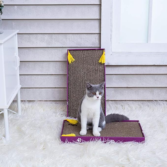 PEEKAB Cat Scratcher Cardboard Wide Scratching Board Reversible Corrugate Cat Scratch Pad with Box Catnip Included Large 3PCS - Image 6