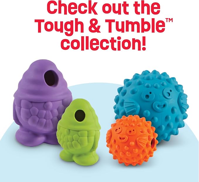 Brightkins Tough & Tumble Treat Dispenser Large Pufferfish - Interactive Dog Toys, Dog Treat Dispenser Toy, Puppy Training Toys, Durable Puzzle Balls for Dogs, Enrichment Slow Feeder Ball - Image 6
