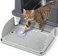 Cat Litter Box Step, Cat Step with Detachable Splash-Proof Baffles, Grey | Litter Box Ramp with Filter Function, Litter Catcher for Kittens & Elderly Cats, Non-Slip Cat Litter Mat Pedal, Easy to Clean by Bartuke