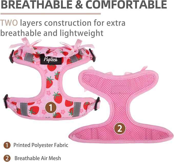 PUPTECK Dog Harness and Leash Set Medium Sized, Step in No Pull Adjustable Puppy Cat Harness Reflective Pet Vest - Image 2