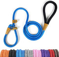Dog Leash Slip Lead Braided Rope Pet Training Loop Leashes 5ft 6ft 8ft | Lynxking Strong Heavy Duty 1/2" 3/8", Durable Padded Handle No Pull Basic Training Nylon Lead,Small Medium Large Dogs Puppy by Lynxking