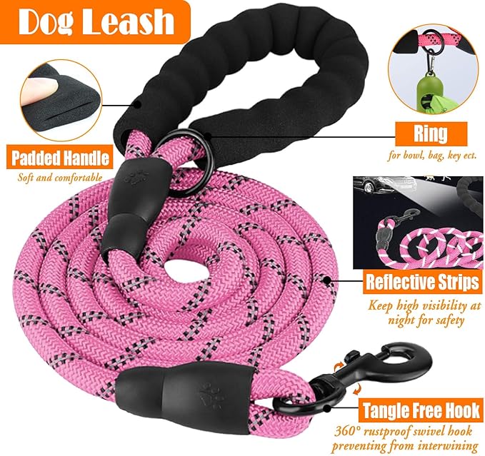 LOBEVE No Pull Dog Harness, Collar & Leash Set with Travel Accessories | Includes Dog Seat Belt, Collapsible Bowls & Poop Bag Dispenser. Ideal for Training, Walking, Hiking. Fits Small to Large Dogs - Image 5