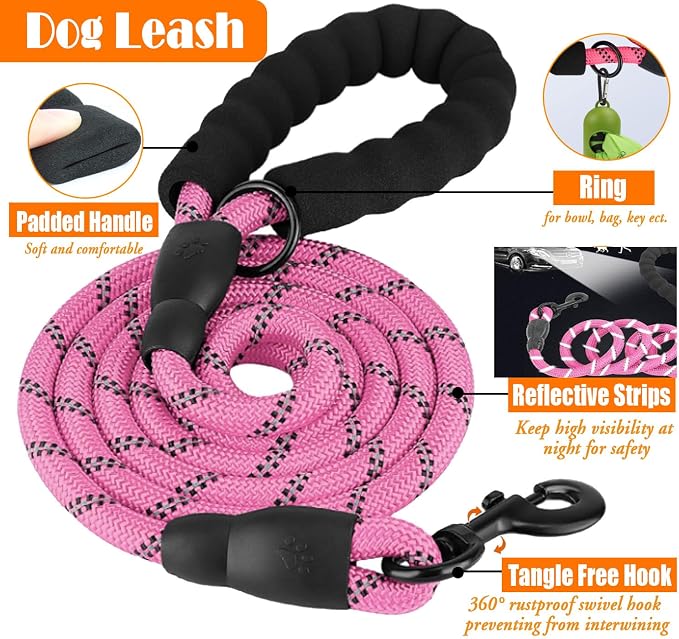 LOBEVE No Pull Dog Harness, Collar & Leash Set with Travel Accessories | Includes Dog Seat Belt, Collapsible Bowls & Poop Bag Dispenser. Ideal for Training, Walking, Hiking. Fits Small to Large Dogs - Image 5