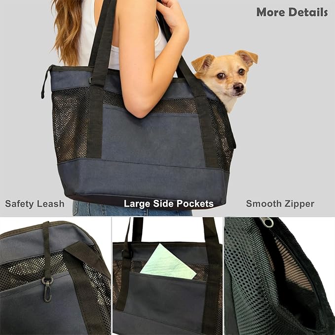 Dog Purse Carrier for Small Dogs with Pocket,Dog Carriers Soft Sided,Pet Carrier Purse for Puppy and Cats Up to16 lbs,Dogs and Puppies Tote Bag Carrier,Collapsible Travel Puppy Carrier - Image 7