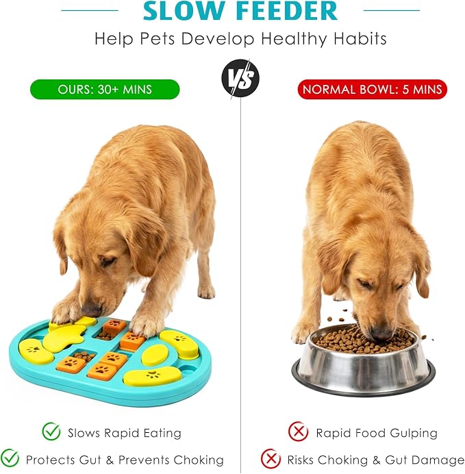 Dog Puzzle Toy, Interactive Treat Dispensing Toys, Blue | Dog Enrichment Toys, IQ Training & Mental Stimulation, Non-Slip Slow Feeder, For Puppies Small Medium Large Dogs Cats - Image 3