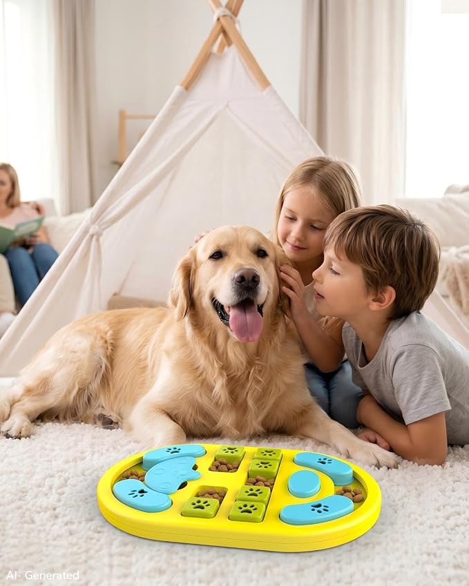 Dog Puzzle Toy, Interactive Enrichment Treat Food Puzzles, Yellow | Mental & Brain Stimulation, Slow Feeder, For Smart Puppy Small Medium Large Dogs Cats - Image 8