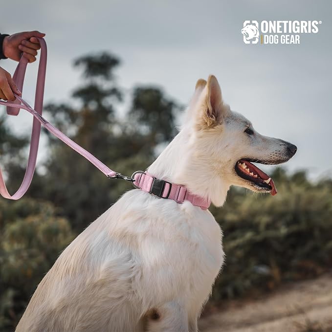 OneTigris No-Pull Dog Leash with Handle for Medium Large Dogs (Pink, 4FT) | Durable lead built for training & daily walks. Ideal drag line for strong pullers and large breeds like bully dogs. - Image 7