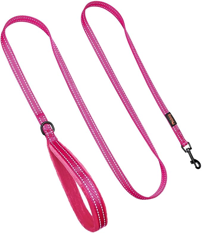 Didog 6FT Reflective Dog Leash for Small Medium Dogs, 5/8" Width, Hot Pink | Soft Padded Handle, Plush Comfort Grip, Tangle-Free, 360° Swivel Clasp for Daily Walking and Training, Night Safety - Image 4