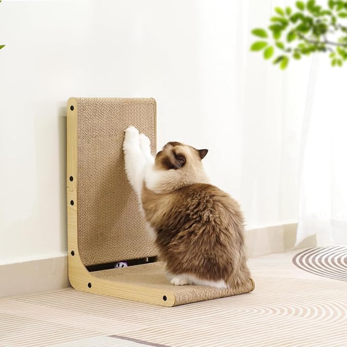 L Shaped Cat Scratcher for Indoor Cats, Cat Scratching, Cat Scratch Pad, 17 Inches Tall Scratching Post with Sturdy Base, Durable Cat Scratch Pad for Kittens & Adults, Furniture Protector - Image 6