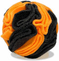 Glory To Dog Puppy/Small Breed Snuffle Dog Puzzle Ball Toy Orange and Black | Halloween Interactive fleece snuffleball hides treats at variable depths. Puzzle engages smell & foraging. Machine wash 4" by GloryToDog