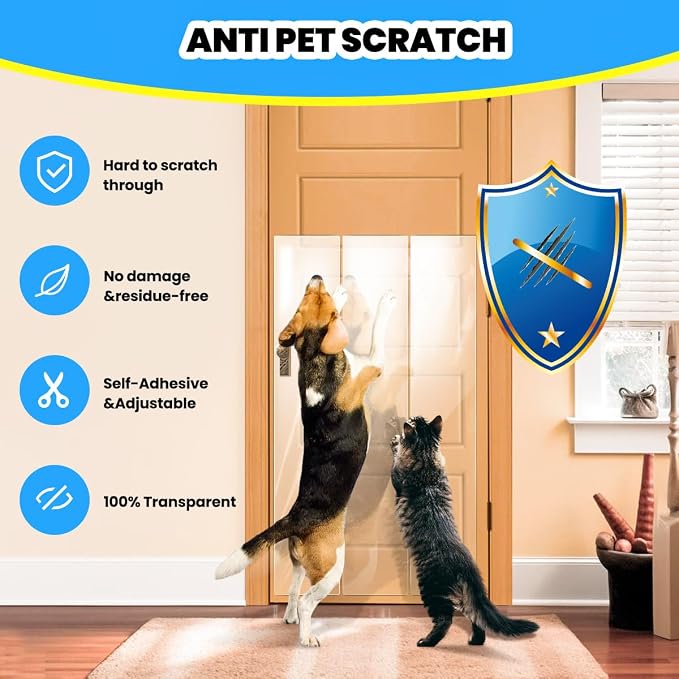 Cat Scratch Furniture Protector: Cat Anti Scratch Tape - Door Protector from Dog Scratching - Clear Training Self Adhesive Tape for Carpet, Sofa, Couch, Door (157in x 11.8in) - Image 2