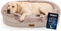 Miorun Fluffy Orthopedic Dog Beds Large Sized Dog, 48" Bolster Sofa Bed | Soft plush faux fur,lowered entry,washable cover,waterproof liner,claming dog couch for x-large dogs,supportive bolster by Miorun