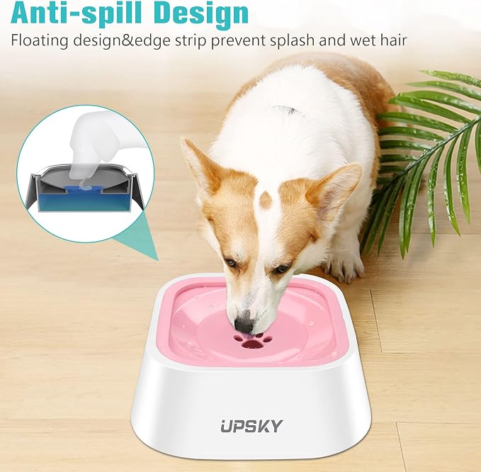UPSKY 35oz No-Spill Pet Water Bowl, Slow Water Feeder for Dogs and Cats | Splash-Proof Bowls, Slow Drinking Pet Dish, Easy-Clean Dishwasher Safe, Portable For Travel - Image 4