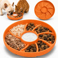 Slow Feeder Dog Bowl Silicone Suction Cup Anti Spill Dogs Cats Orange | strong suction base prevents sliding, extends mealtime, reduces anxiety, textured surface, dishwasher safe by guardingwhatyouLove