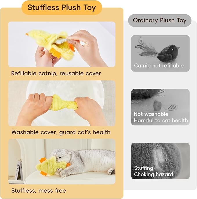 Potaroma Cat Toys Catnip Crinkly Sound 2 Pcs, Mess-Free Stuffless Kitten Toy, Durable Feline Bite Interactive Kicker Toys for Cat Indoor Exercise 6.5 Inches | Durable Feline Bite Interactive Kitten Kicker Toys, Cat Indoor Exercise 6.5 Inches - Image 4