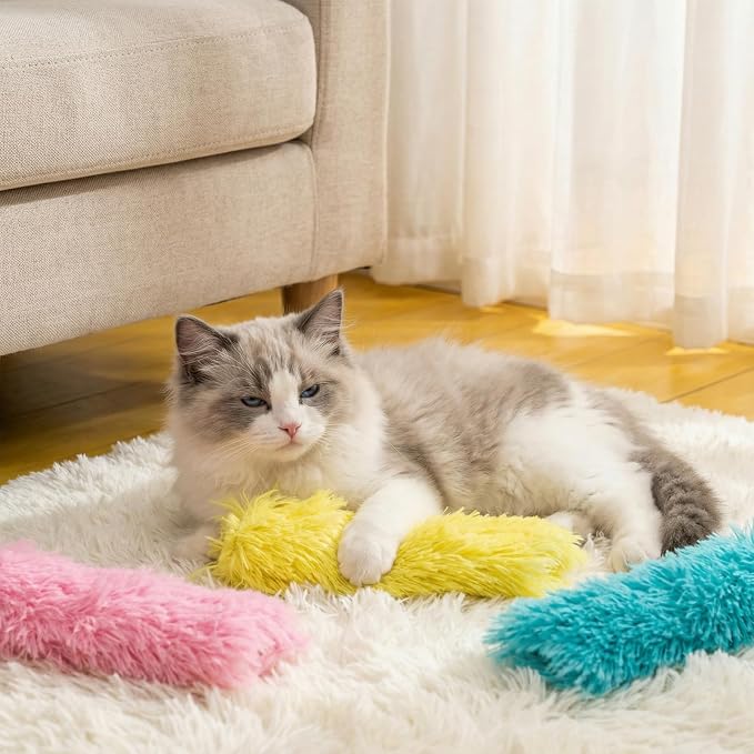 Cat Toys Pillows 6Pcs Catnip Kicker Toys for Cats Promotes Kitty Exercise - Image 7
