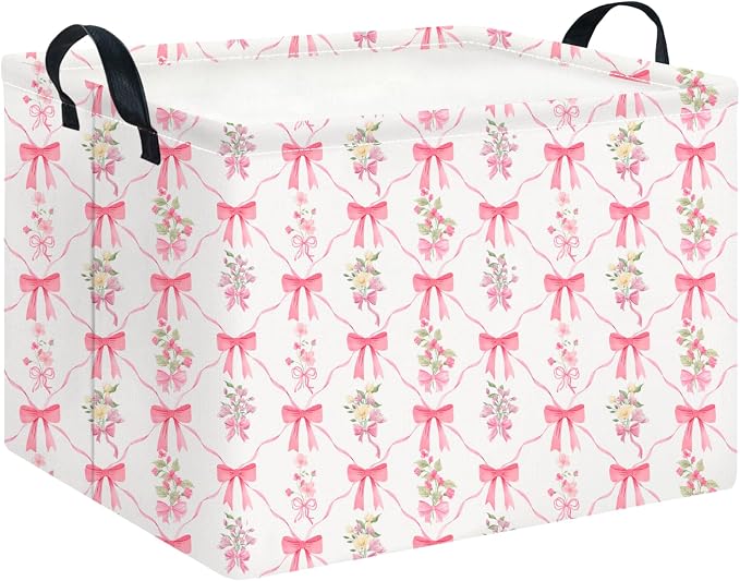 CLOCOR Rectangular Storage Basket Empty,Gift Basket,Waterproof Storage Bin,Room Decor(Spring Flower) by CLOCOR