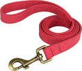 Didog PU Leather Dog Leash for Small Dogs, 5/8in x 4ft, Red | Soft Grip Full Control, Easy Clean, Metal D-ring for Poop Bag Holder, Tangle-Free 360° Swivel Clasp, for Walking & Training by Didog
