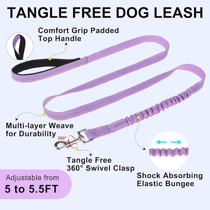 BEAUTYZOO Small Dog Harness and Leash Set, No Pull Step in Puppy Vest | Breathable Mesh with Handle, Reflective, Adjustable No Choke Escape Proof, Lightweight, Easy Control for Walking, Purple S - Image 3