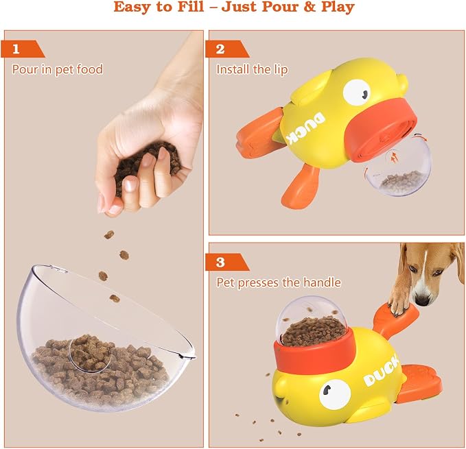 Dog Interactive Treat Dispenser Toy, Food Puzzle Slow Feeder (Yellow) - Image 9