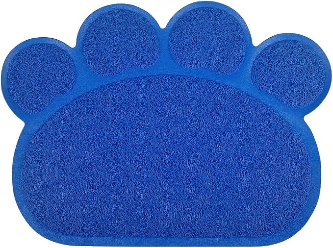Paw-Shaped Cat Litter Box Mat,10 Colors Available,15.75x11.75 Inches (Admiral) by DMWirelessCarCharger