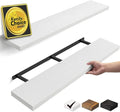 BAYKA White Floating Shelves 47.2in, Set of 2, Wall Mounted for Wall Decor | Easy Install, 30lbs Max Load, Hidden Bracket, Shelving for Bathroom Bedroom Kitchen Office Storage, Multi-Wall Compatible by Bayka