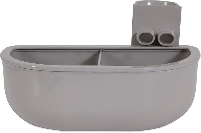 Petmate Double Diner Kennel Bowl, Gray, Small by Petmate