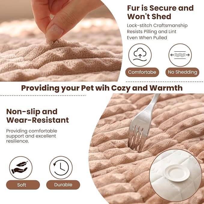 Couch Cover for Dogs Washable, Non-Slip Pet Couch Covers for Sofa, Fuzzy Dog Couch Cover Blanket, Thick, Soft, Plush Couch Cushion Covers for Sofa Protector (Coffee, 23.6" x 47.2"/60 x 120cm) - Image 4