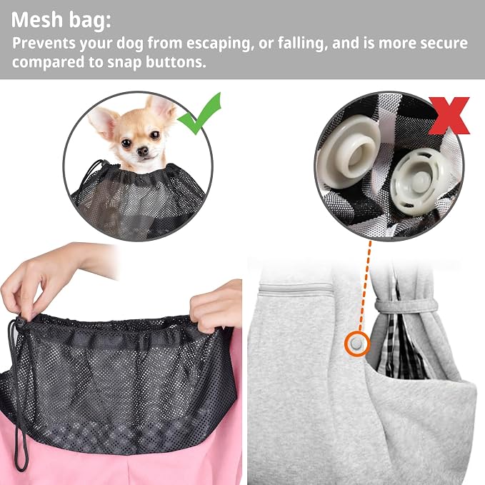 CUBY Dog and Cat Sling Carrier - Hands Free Reversible Pet Papoose Bag - Soft Pouch and Tote Design - Suitable for Puppy, Small Dogs Cats Outdoor - Image 3