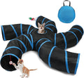 Joytale Cat Tunnel for Multiple Cats, 5-Way Indoor Tube Toy to Chase & Hide | Bell ball & Toy Mouse Included; Peekaboo Hole; Pops Open & Folds Into Zip Bag; Fits Cats to ~12 lb; Kittens & Rabbits Too by Joytale