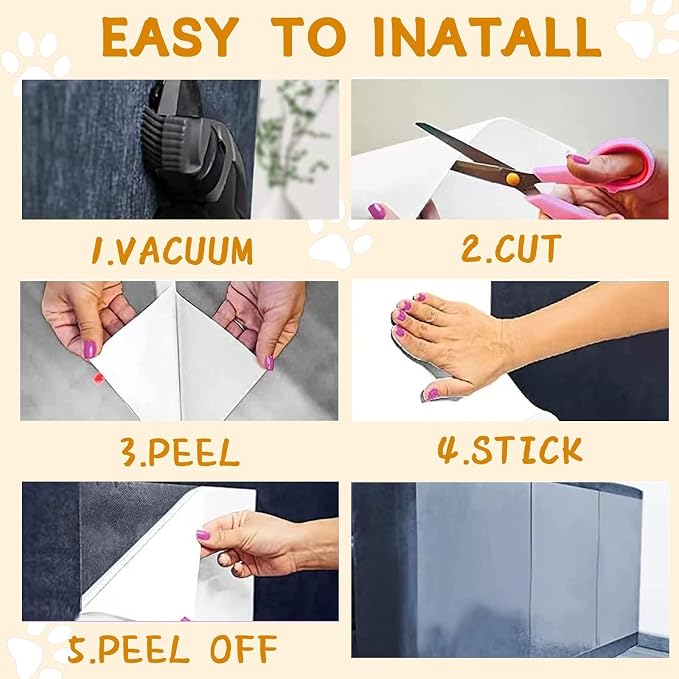 Cat Scratch Furniture Protector, 10 PCS, 17.3'' x 11.8'' | Transparent, Thicker Flexible, For Couch, Sofa, Chair, Walls, Pet Deterrent Shield - Image 3