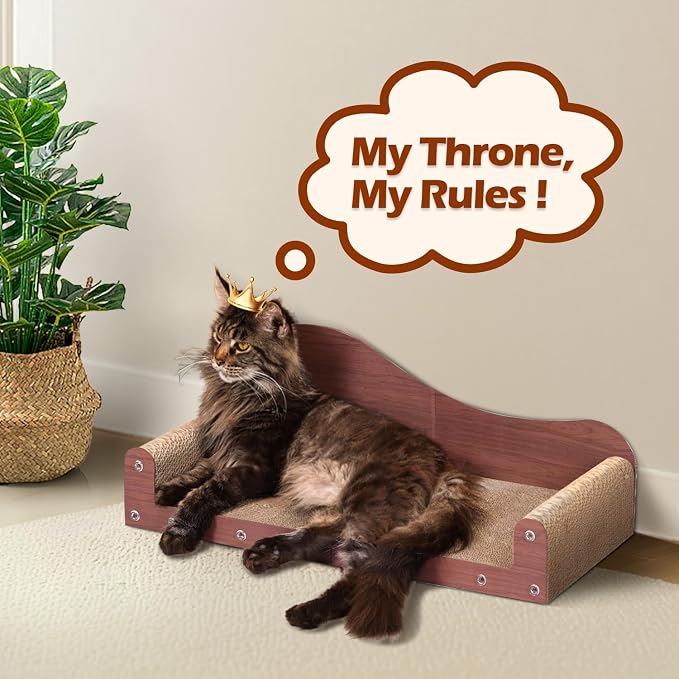 ComSaf Cat Scratcher Bed 26.4 in, Large Cardboard Cat Scratching Board | Scratch Pad Lounger, Sofa Couch Shape, Corrugated Cardboard, Furniture Protection, Indoor Resting Spot, Claw Care - Image 8