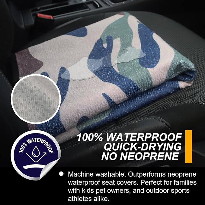 Back Seat Cover for Car Trucks Van SUV Jeep,Waterproof Rear Bench Towel Seat Covers for Dogs and Kids,Automotive Backseat Protector (Camouflage) - Image 3